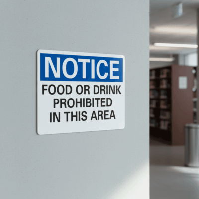 Food Or Drink Prohibited Notice Sign