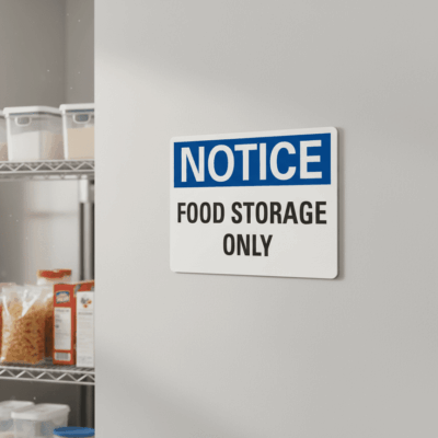 Food Storage Only Notice Sign