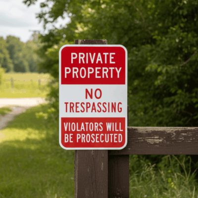Private Property No Trespassing Violators Will