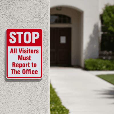 Stop All Visitors Must Report To The Office