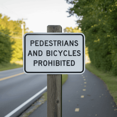 Pedestrians And Bicycles Prohibited