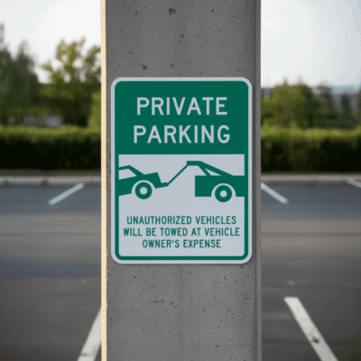 Private Parking (Tow Away Sym) Unauthorized Vehicles Will Be