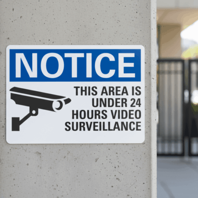 Notice This Area Is Under 24 Hours Video Surveillance