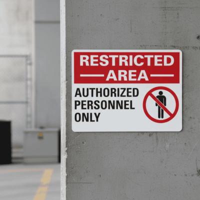 Restricted Area Authorized Personnel Only (W/Sym)