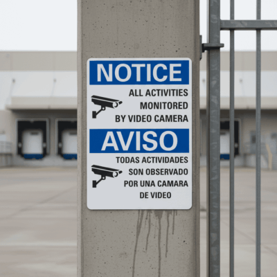 Notice All Activites Monitored By Video Camera (W/Sym)