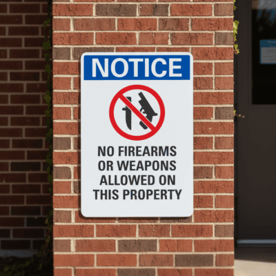 Notice No Firearms Or Weapons Allowed On This Property