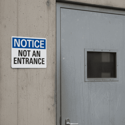 Notice Not An Entrance