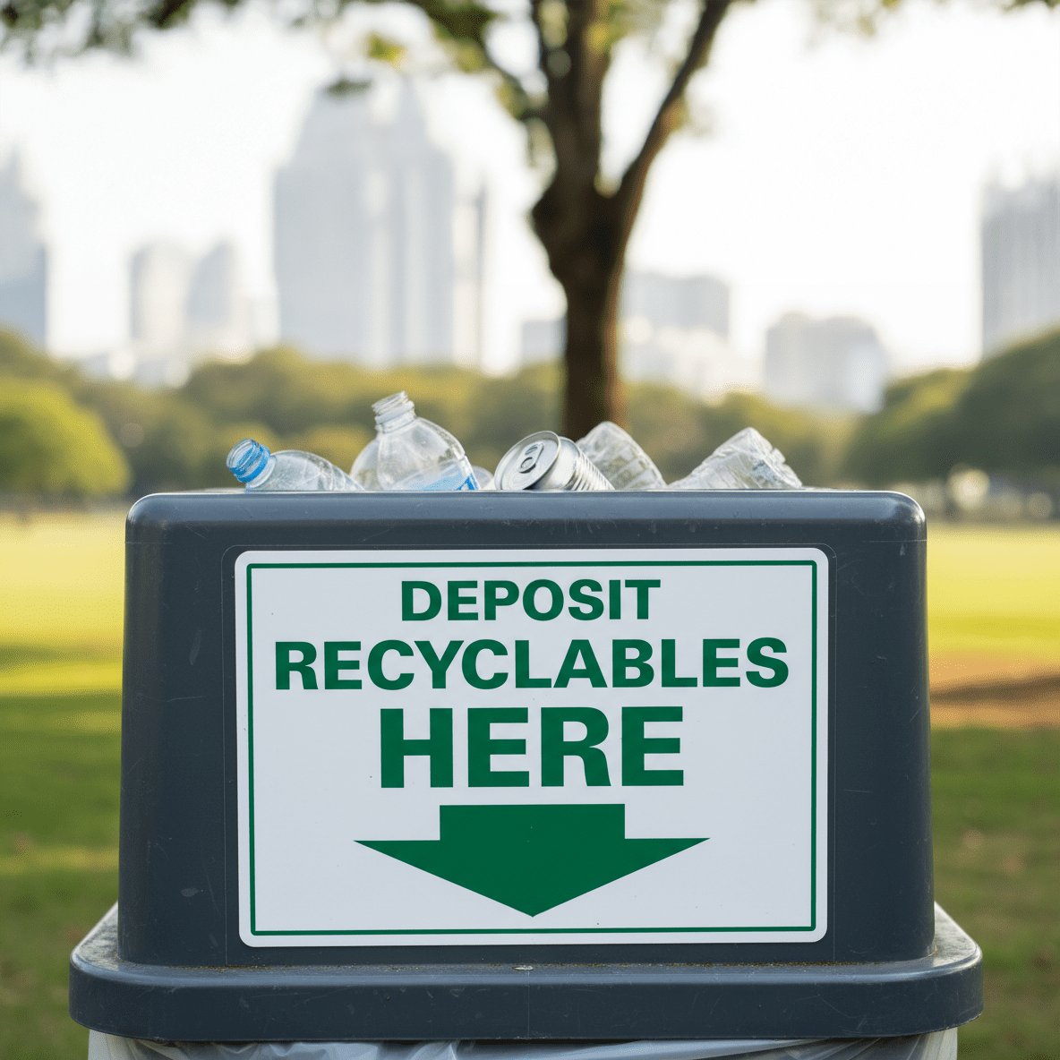 Deposit Recyclables Here (Down Arrow) - Image 2