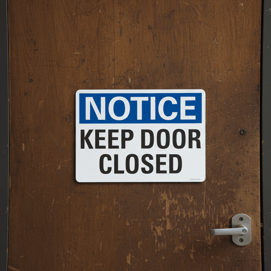 Notice Keep Door Closed