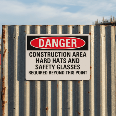 Danger Construction Area Hard Hats And Safety