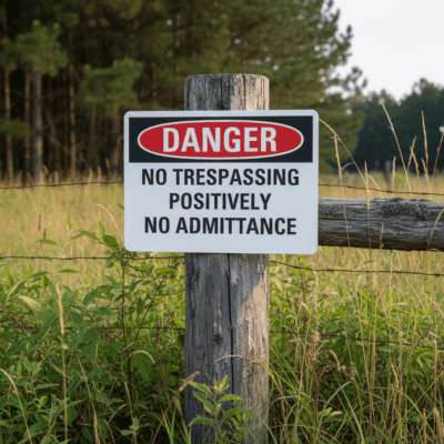 Danger No Trespassing Positively No Admittance