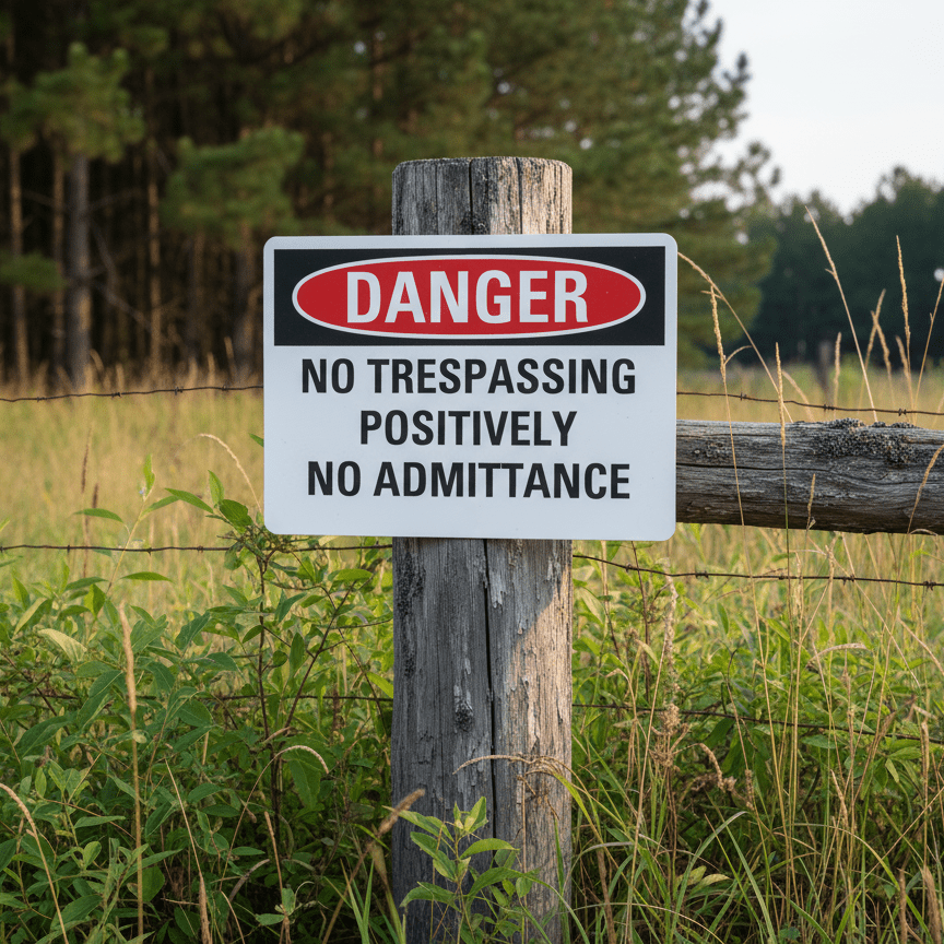 Danger No Trespassing Positively No Admittance