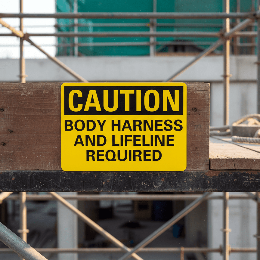 Caution Body Harness And Lifeline Required - Image 2