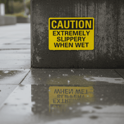 Caution Extremely Slippery When Wet