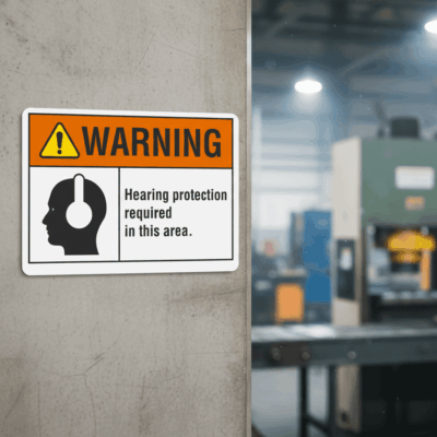 Warning Hearing protection required in this area