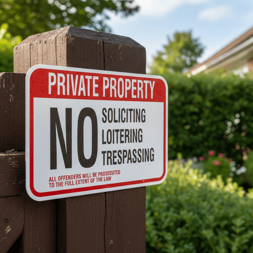 Private Property No Soliciting Loitering Trespassing - Image 2