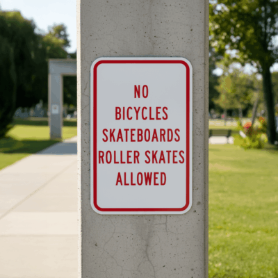 No Bicycles Skateboards Roller Skates Allowed