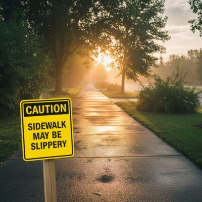 Caution Sidewalk May Be Slippery
