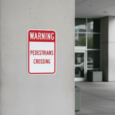 Warning Pedestrians Crossing