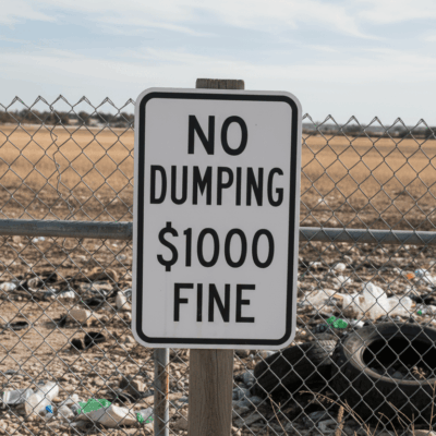 No Dumping $1000 Fine