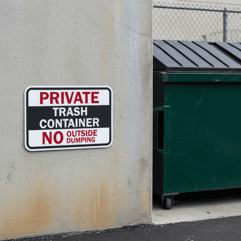 Private Trash Container No Outside Dumping - Image 2