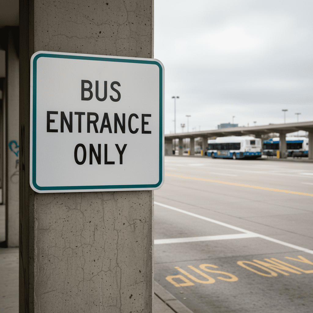 Bus Entrance Only .080 Aluminum Reflective Sign