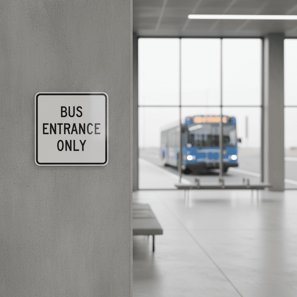 Bus Entrance Only .080 Aluminum Reflective Sign - Image 2