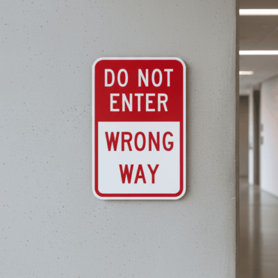 Do Not Enter Wrong Way Reflective Aluminum Sign