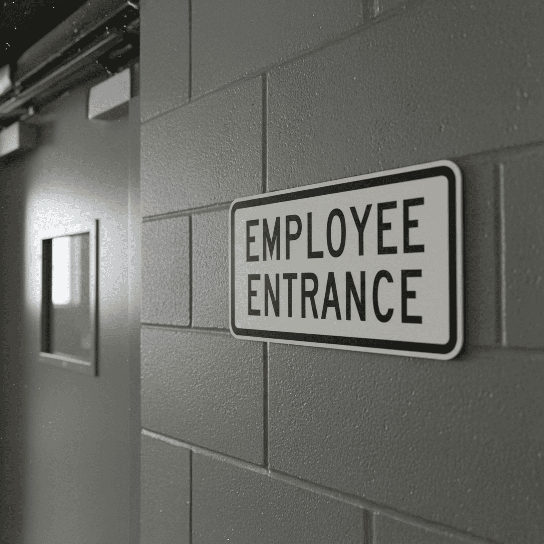 Employee Entrance .080 Aluminum Notice Sign