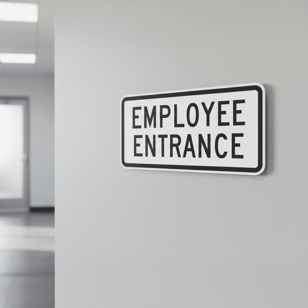 Employee Entrance .080 Aluminum Notice Sign - Image 2