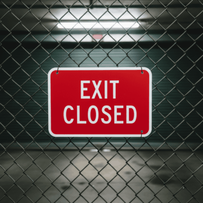 Reflective Aluminum Exit Closed Sign