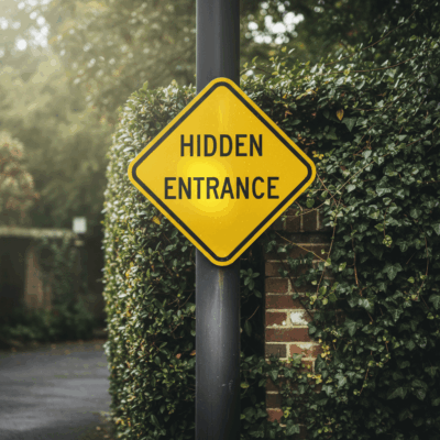 Hidden Entrance .063 Aluminum Notice Sign