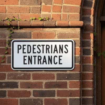 Pedestrians Entrance .080 Aluminum Notice Sign