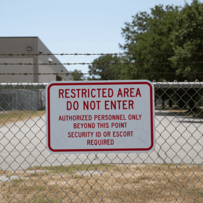 .063 Aluminum Restricted Access Notice Sign