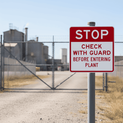 .080 Aluminum Stop Check Notice Sign