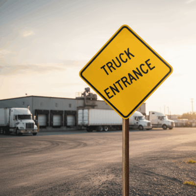 Engineer Grade Aluminum Truck Entrance Sign