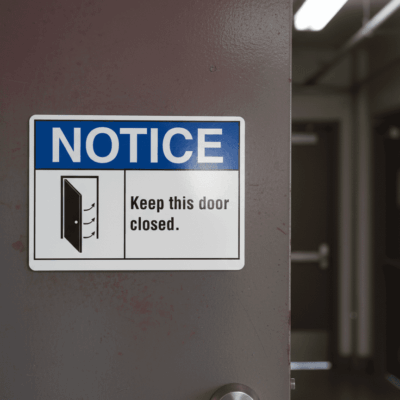 Notice Keep This Door Closed Sign