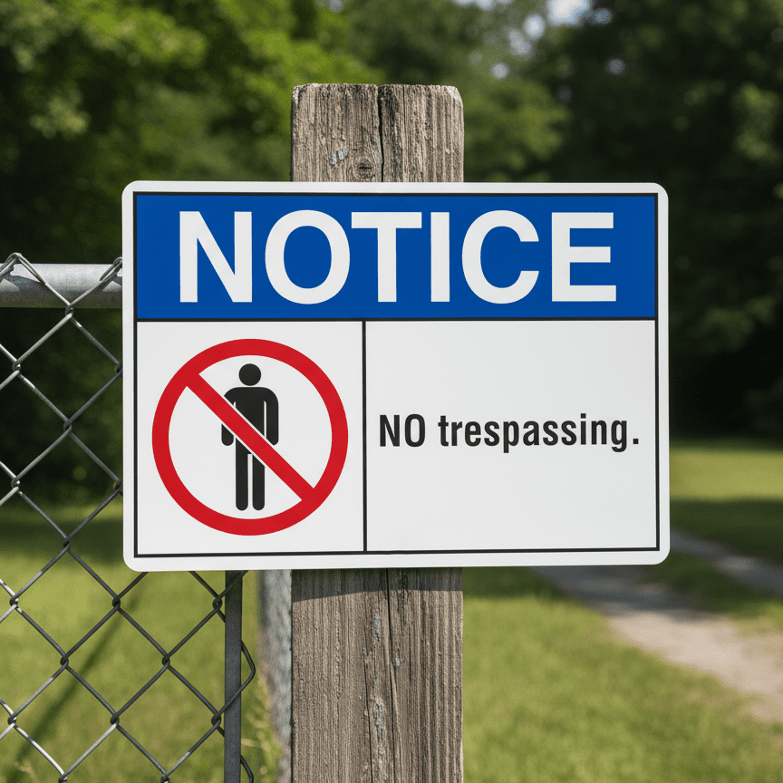 Notice No Trespassing Safety Sign
