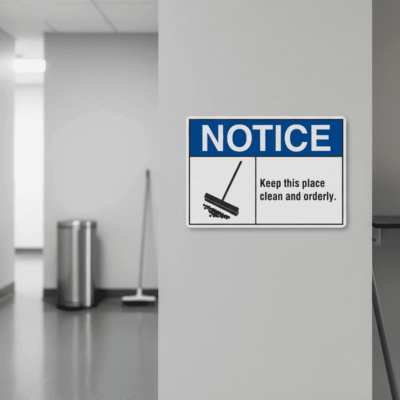 Notice Keep this place clean and orderly