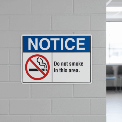 Do not smoke in this area English
