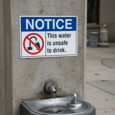 Notice This water is unsafe to drink