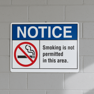 Engineer Grade English No Smoking Notice Sign