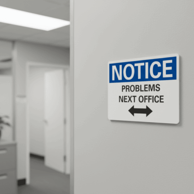 Notice Problems Next Office Sign