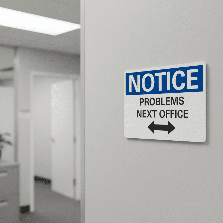 Notice Problems Next Office Sign