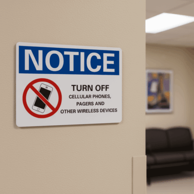 Cellular Phone and Pager Notice Sign