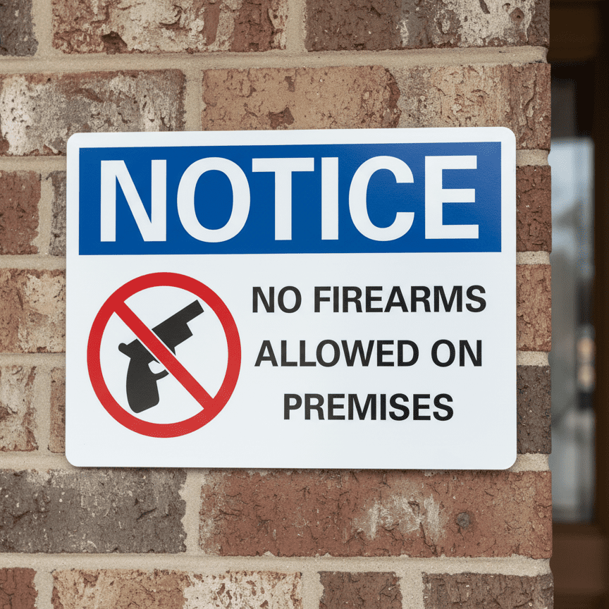 No Firearms Allowed Notice Sign