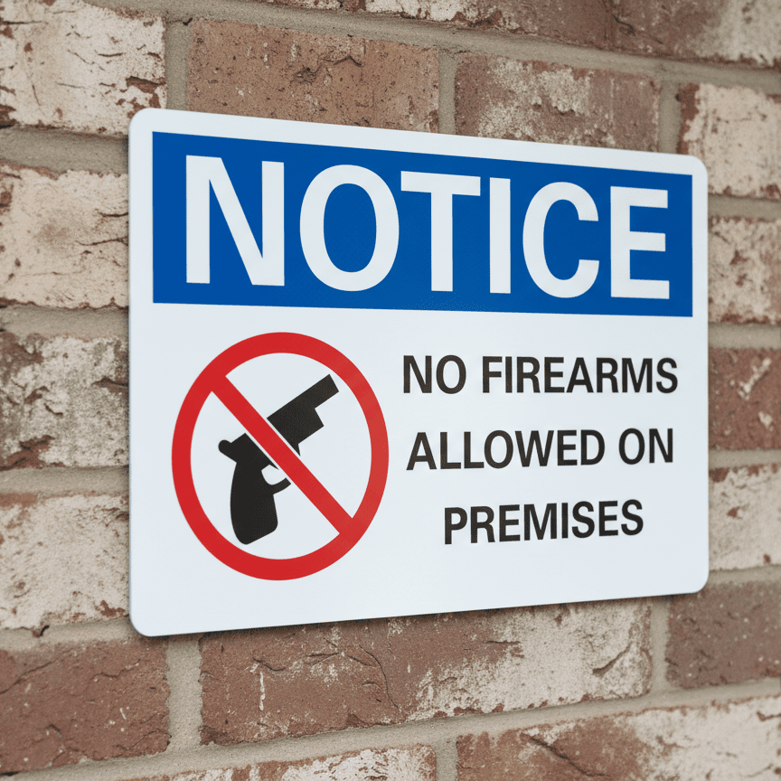 No Firearms Allowed Notice Sign - Image 2