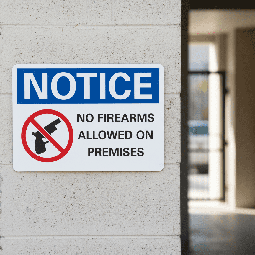 No Firearms Allowed Notice Sign