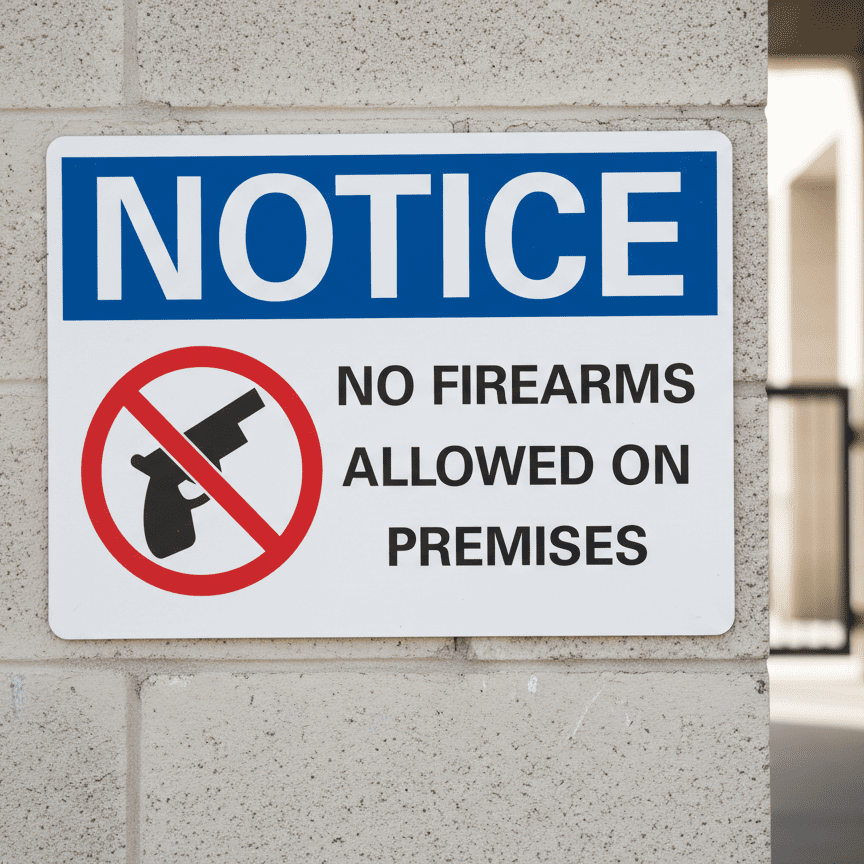 No Firearms Allowed Notice Sign - Image 2