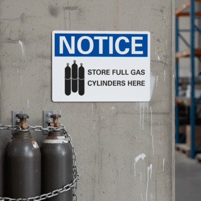 Full Gas Cylinder Storage Notice Sign